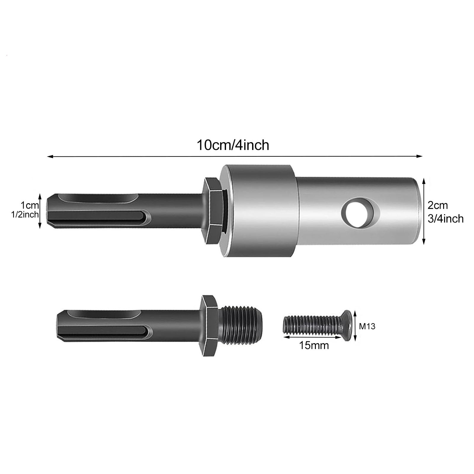 Wiertło do gleby ze sworzniem zabezpieczającym i adapterem, średnica 120 mm, długość 800 mm, dla wierteł do słupów, studni, prac wykopowych, stalowych, świder do gleby