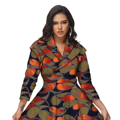 Image of African Dresses for Women A-line Floor-Length Dress Traditional Ankara Kente Print Evening Dress