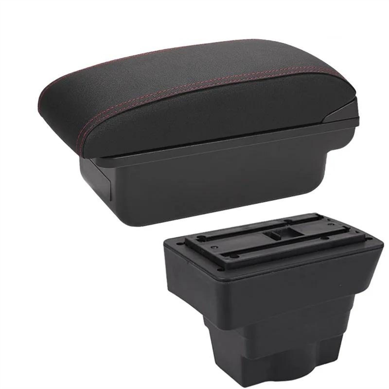 Storage Rack Armrest Box Retrofit Parts For Astra J 2012-2020 Car Armrest Center Storage Box Interior Details Car Accessories USB(C1 Black red NO USB)