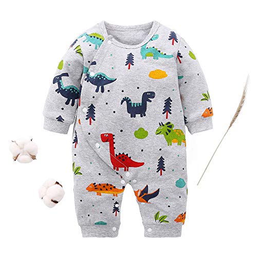 Beal Shopping Niños y Niñas Dinosaurios de Dibujos Animados 100% Algodón Bebé Ropa Romper Bodysuit