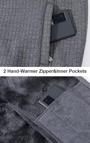 Image of yuyangdpb Men's Zip Up Hoodie Heavyweight Fleece Sherpa Lined Sweatshirt Jackets Winter Warm Coats