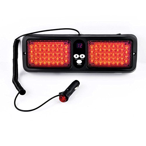 TASWK 86 LED風防高輝度LED法執行緊急危険警告ストロボライトは商用トラックボートカーに適合(レッド)