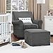Baby Relax The Mackenzie Microfiber Plush Nursery Ottoman, Grey