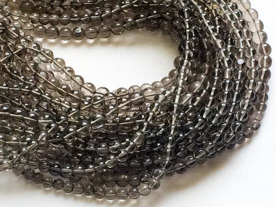 Quartz Fumé Naturel Perles Rondes de Luxe pour la Création de Colliers 5mm LKBEADS