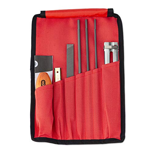 Oregon Chainsaw Field Sharpening Kit - Includes 5/32, 3/16, and 7/32 Inch Round Files, Flat File, Handle, Filing Guide, and Pouch