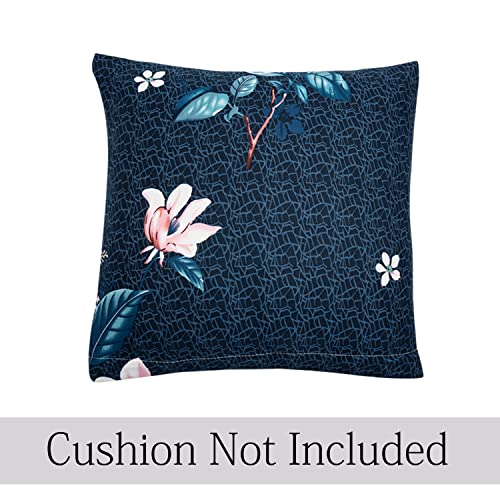 Image of HOKIPO Polyester Stretchable Cushion Cover 16x16, Pack of 4 (AR-4098-D2*4, 40 cm, 0.5 cm, Blue)