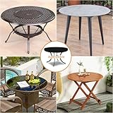 Dokon Circular Garden Table Top Covers Waterproof Round Outdoor Table Cover Heavy Duty Oxford Fabric Windproof Anti-UV Garden Furniture Covers, Patio Furniture Top Cover (Ø122x10cm) - Black - Image 7