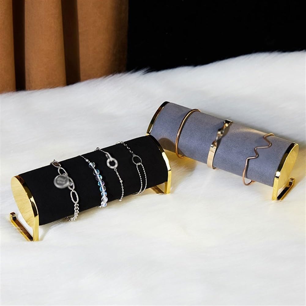 Espositore per Gioielli Vetrina in velluto di alta qualità con espositori for gioielli, braccialetti for orologi, braccialetti, portaoggetti for gioielli Espositore Collane(Grijs)