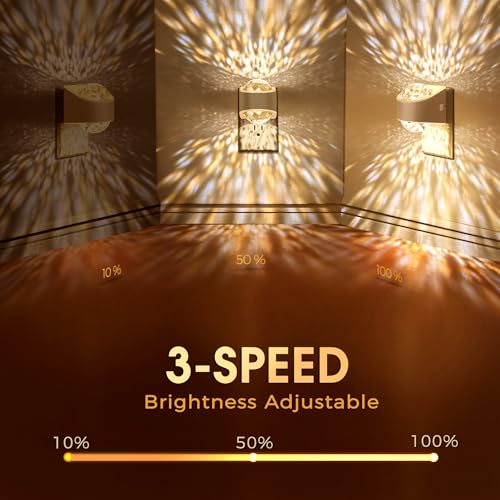 Image of Briignite Night Light, [4 Pack] Night Lights Plug into Wall, LED Projector Night Light, Soft White for Bedroom, Dimmable Brightness Dusk to Dawn Nightlight for Kids, Bathroom, Home Decor, Gaming Room
