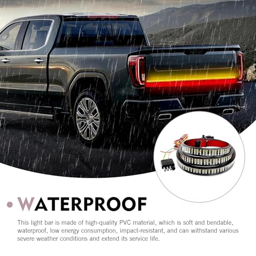 Image of 1 PC Pack-1 Led Tailgate Light Bar, Triple Row 60 inch High Brightness Turn Signal Brake Reverse Light Strip, 12 V Waterproof Cool Streamer Decorative Lights, Universal for Most Cars Trailers RVs
