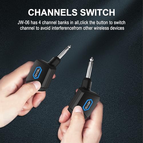 58ghz wireless guitar transmitter receiver guitar system with charging box for electric guitar bass 4 audio channels jw-06