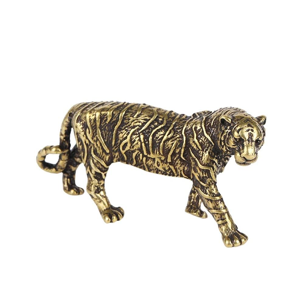 YNIYUJKL Brass Small Adorable Retro Desktop Decor Pure Copper Statue Ornament,Figurine Animal Statue Ornaments Solid Brass Large Tiger Figurines Pure Copper Animal Ornaments Tigers Mod