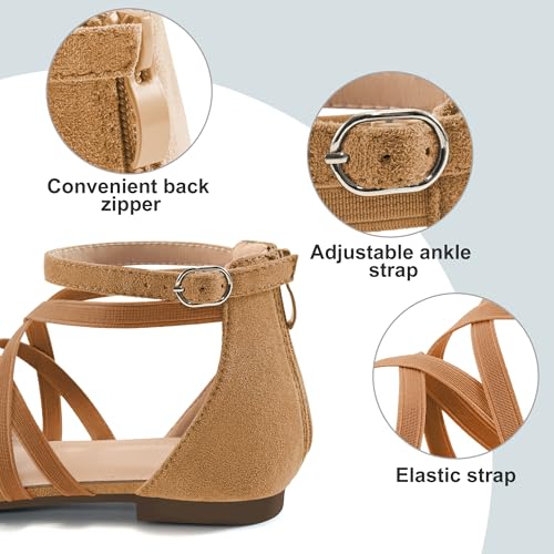Image of Reimferce Womens Ballet Flats for Wedding: Comfortable Dress Work Flat for 2026 - Ladies Dressy Zipper Walking Shoes