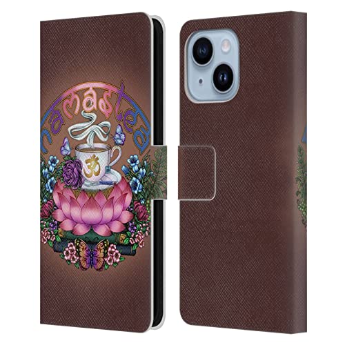 Housse cuir iPhone 14 Plus Brigid Ashwood Namastea, étui portefeuille antichoc