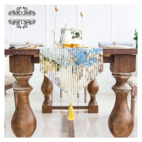 Home Decoration Table Runner Table Runner ColorModern Simple Fairy Mosaic Printed Table Runner Bed Flag Household Adornment