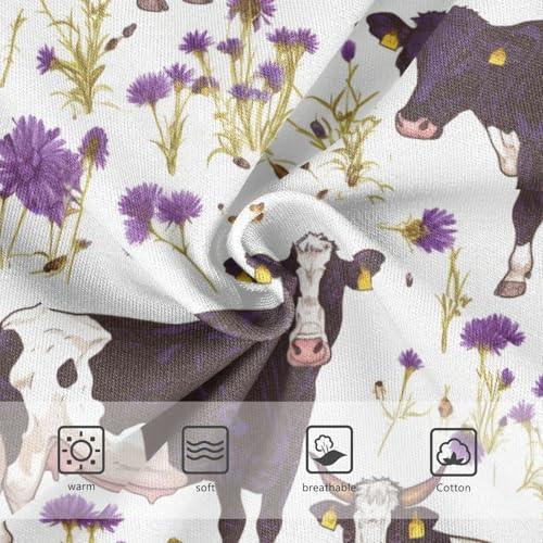 Wusikd Black White Cow Girls' Underwear Cotton Print Daisies Girls Briefs Soft Toddler Underwear 2T3