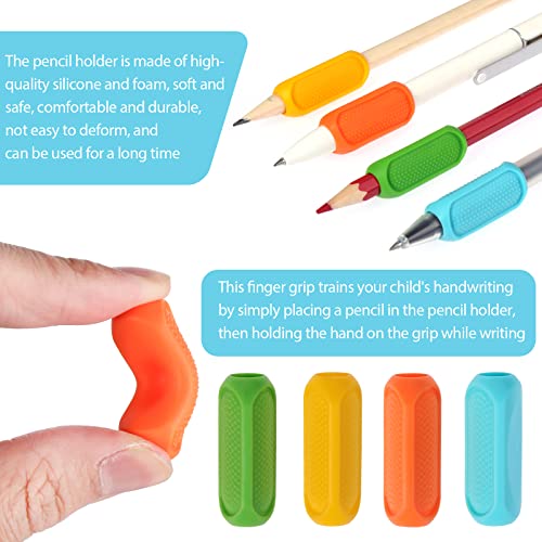 TIESOME 8 Pcs Silicone Pencil Grips, Pencil Grips for Kids Handwriting, Universal Ergonomic Writing Aid Finger Grip Holder Posture Correction for Children Adults Righties and Lefties - Image 3