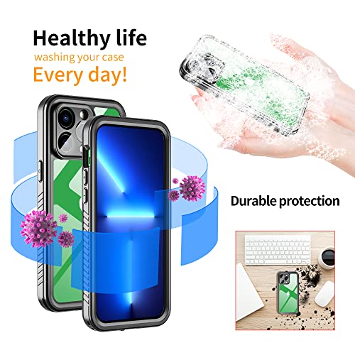Nisso Waterproof Underwater Snorkeling Phone Case for iPhone 14/13/12/11 Pro Max Mini Xr/X/Xs/Samsung Galaxy Note10/9/8/S10/9/8 Ultra Plus Professional (iPhone 14 pro max, Black)
