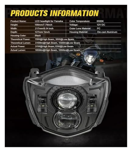 Phare avant moto LED assembler pour remplacer l'optique XT660X