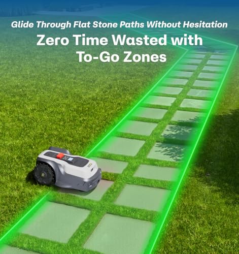 RoboUP T1200Pro Robot Lawn Mower Wire Free, RTK+Vision Ride-on Edge Mapping Mowing for 0.37 Acre Yard, AI Obstacle Avoidance, APP Multi-Zone Management, Automatic Robotic Lawnmower Handle 24° Slope - Image 7