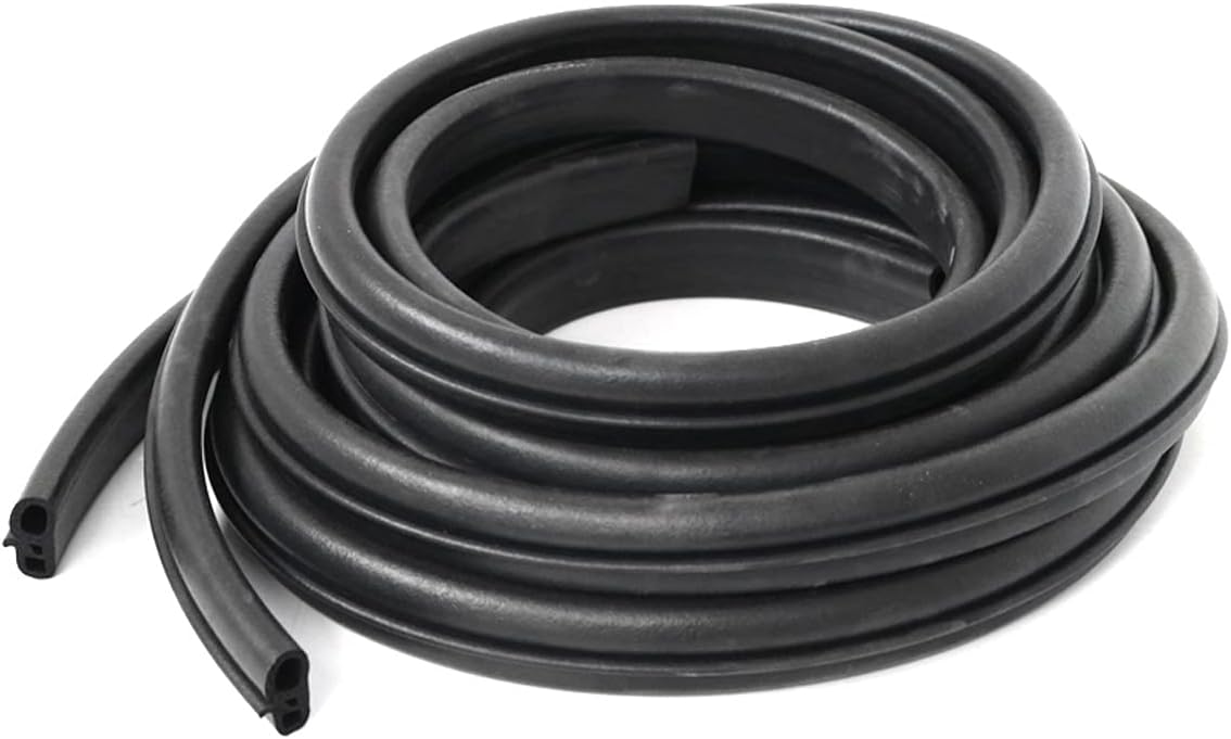 OMAC Car Accessories Door Weather Stripping | Door Edge Guard Scratch Paint Soft Rubber Flexible Black 2 Pcs. Fits Volkswagen Golf 1983-1992