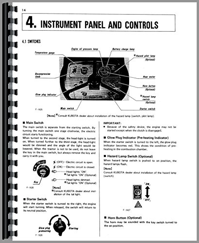 Operators Manual Kubota L355SS L305 L305DT L345D L345 Diesel 4WD Tractor      Plastic Comb – January 1, 2014
