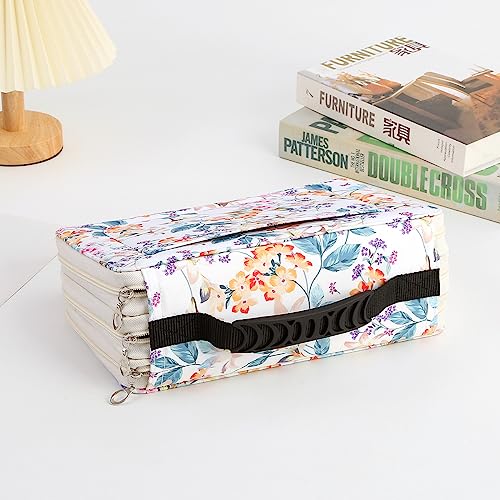 Image of 102 Slots Marker Pen Organizer Case w /Handle | Portable Multilayer Holder for Watercolor Pencils & Gel Pen Markers for Artists, Sketching, Drawing