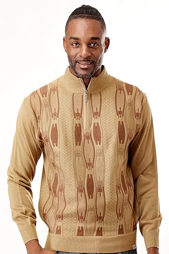 STACY ADAMS Men's Sweater, Vertical Neo Chain Front Design