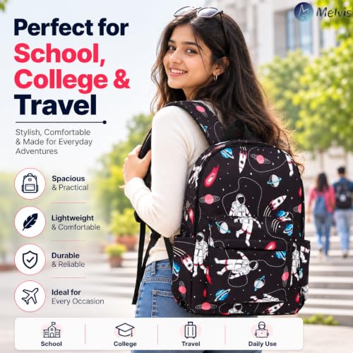 Image of MELVIS 20L Water Resistant Backpack with Bottle Compartment | Lightweight Travel & School Bag for Men, Women & College Students | Trendy Laptop Backpack for Daily Use