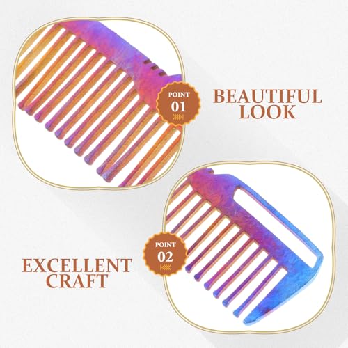 Peigne en titane antistatique TEHAUX léger et inoxydable dents fines - 7