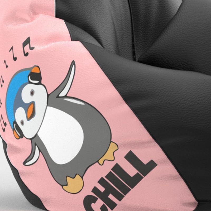 Image of Biggie Bean Bag Chair with Beans Filled 4XL Evergreen Classics Bean Bag-Loud Prints-Soft Landings-Styled with Free Cushion & Footrest (Matching Color : Printed Chill - Black Peach)