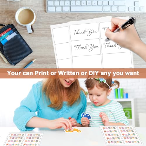 2"x 4" (25 Sheets) Address Labels, Labels Sticker Paper for Laser/Ink Jet Printer, Printable and Writable White Sticker Labels- Matte, 10 per Page Labels (Total 250 Labels) image 6