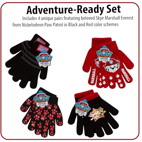 Image of Nickelodeon Boys 4 Pack Mitten or Glove Set: Paw Patrol and Blaze (Toddler /Little Boys)