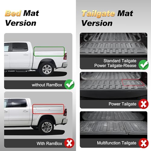 Image of 5.7FT Truck Bed Mat & Tailgate Liner for 2019-2026 Ram 1500 /1500 RHO 5.7ft