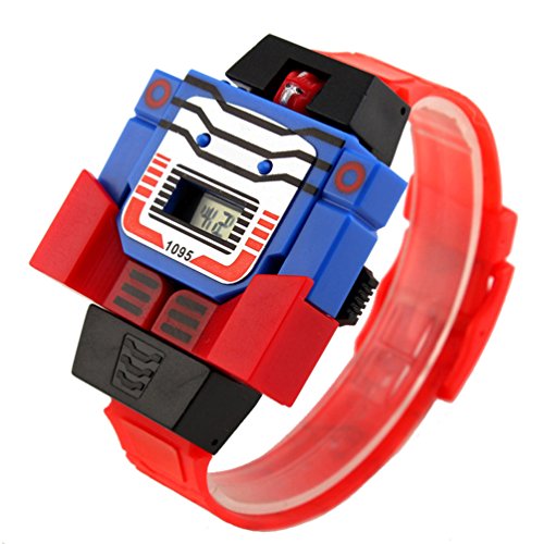 VIGOROSO Boys Children Kids Digital Pu Watch Transformers Bumblebee Cartoon Wristwatch (Red Band) VIGOROSO Boys Children Kids Digital Pu Watch Transformers Bumblebee Cartoon Wristwatch (Red Band)