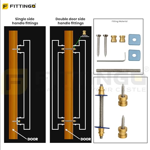 Image of Royal Gada Door Handle for Main Door /22 Inch Traditional Main Door Handle /Pull Push Handle for Home /Office /Hotels Doors - (Hole to Hole 450mm, Pack of 1) - PVD Rose Gold - 3 Years Warranty