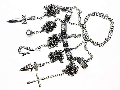 Mxcostume Anime Hunter Cosplay Kurapika Five Fingers Rings Hunter Bracelet Chain