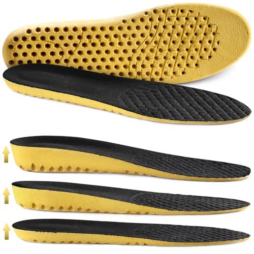 Image of Ailaka Elastic Shock Absorbing Height Increasing Sports Shoe Insoles, Soft Breathable Honeycomb Orthotic Replacement Inserts for Men & Women