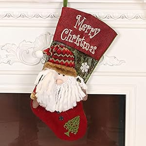 Christmas Stockings,Set of 2 Santa Claus and Snowman,Family Holiday Christmas Party Decorations Christmas StockingsSet of 2 Santa Claus and SnowmanFamily Holiday Christmas Party Decorations