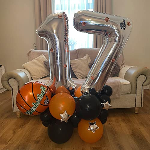 Image of 40 Inch Silver 15 Number Balloons Giant 15 or 51 Balloons Silver Birthday 15 Balloons 15th Birthday Anniversary Party Decorations Supplies