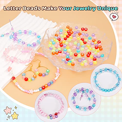Image of FZIIVQU 1400 Pcs Letter Beads Kit, 28 Styles White Acrylic Alphabet Beads