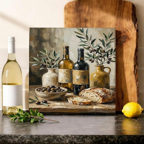 Carteles de botellas de vino en lona rústicos para crear un hogar cálido