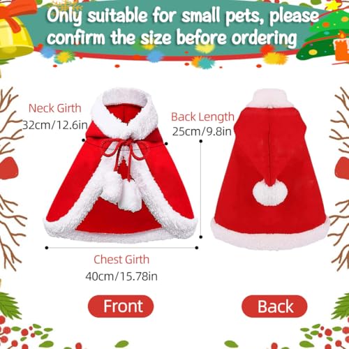 Disfraz Navidad para Perros Gatos, Accesorios Ropa Navideño Manto de Mascota, Capa con Capucha Traje Decoración Navideña, Regalo Collar Roja Disfraces Navideños Abrigo Cabo para Perro Gato Pequeños 2 Disfraz Navidad para Perros Gatos, Accesorios Ropa Navideño Manto de Mascota, Capa con Capucha Traje Decoración Navideña, Regalo Collar Roja Disfraces Navideños Abrigo Cabo para Perro Gato Pequeños