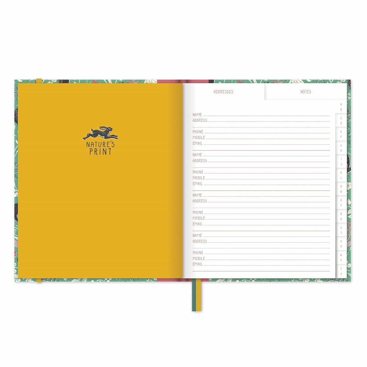 RSPB Natures Print - A5 Address Book - Wonderous Wildlife