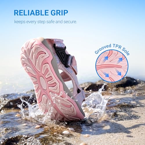 Image of DREAM PAIRS Boys Girls Sandals Kids Adventurous Light-Weight Adjustable Straps Summer Water Shoes (Toddler /Little Kid /Big Kid)