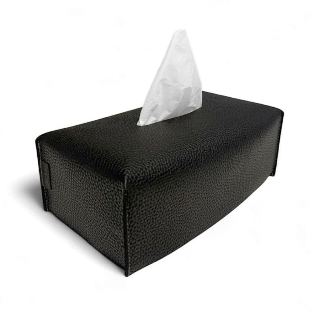 – LEART Leather Tissue Box Cover – Elegant Tissue Box Holder for Home Office Car Hotel Decor | Living Room Bedroom Bathroom | Facial Tissue Holder, Car Tissue Box Holder (Black)