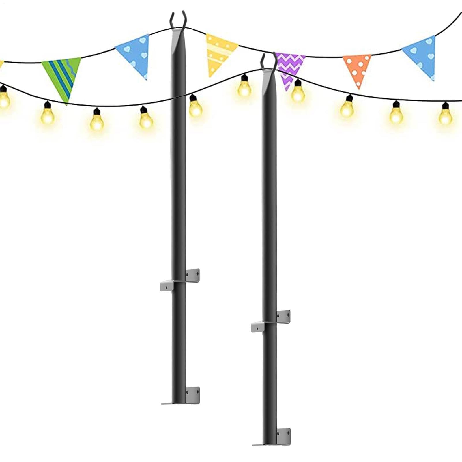 Poste para luces de cadena Paquete de 2 postes de luz para exteriores para