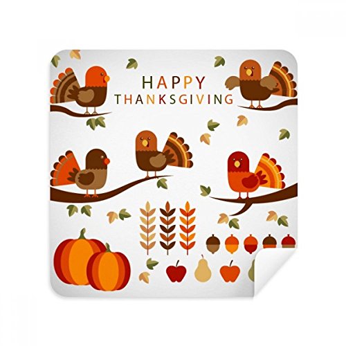 Chiffon de nettoyage motif Thanksgiving en suède pour écran de téléphone x2