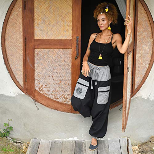 virblatt - Harem Pants Men & Harem Pants Women | Cotton | Drop Crotch Pants Men Genie Pants Aladdin Pants Hippie Rave3