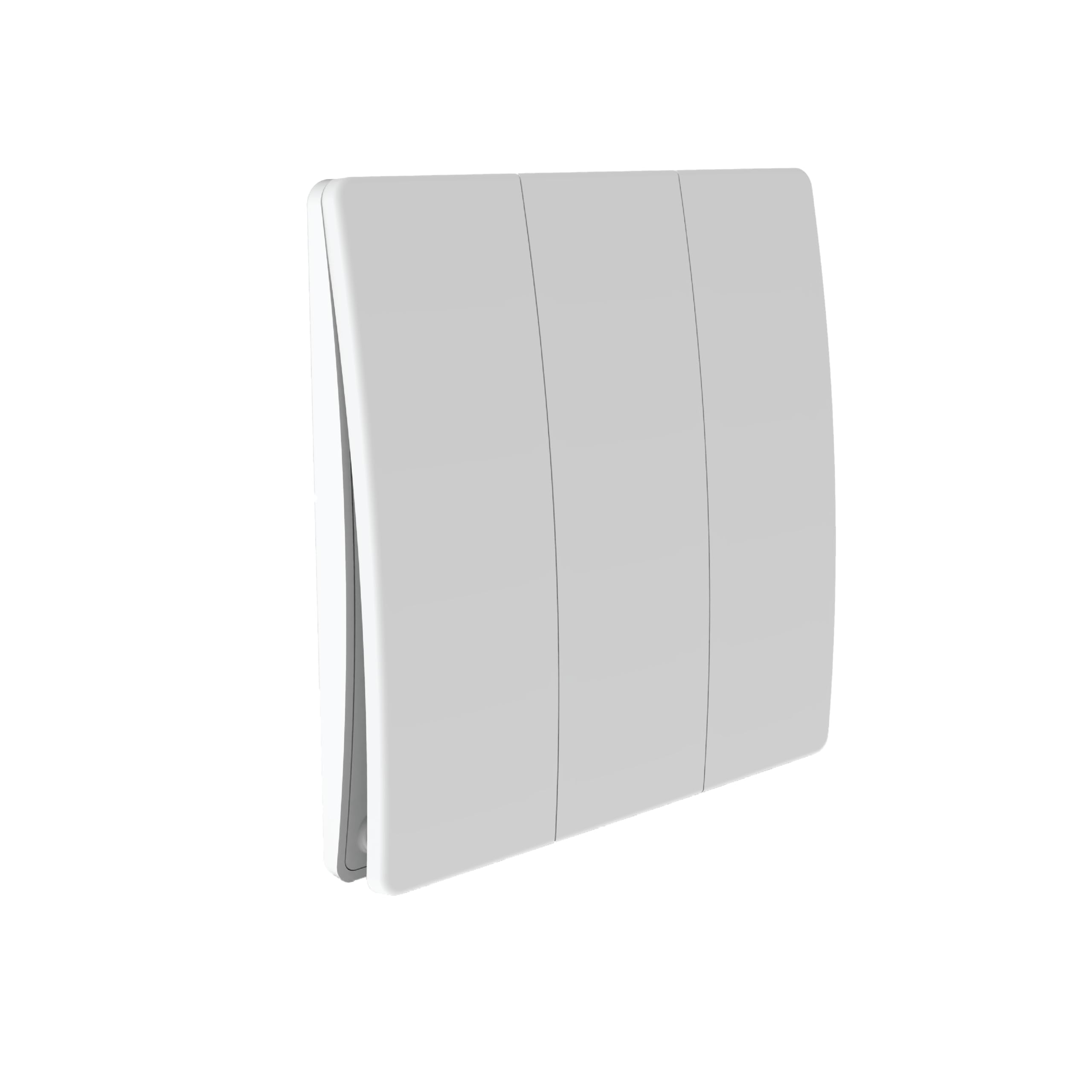 EVOGES Firefly Kinetic RF Light Switch - 1/2/3 Gang Wireless | No Battery Required | Touch Panel | Smart Home Automation | IP65 Indoor and Outside Use (3 Gang Switch, White) — image 1
